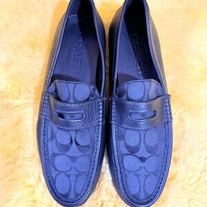Coach Men's Navy Patterned Slip-Ons